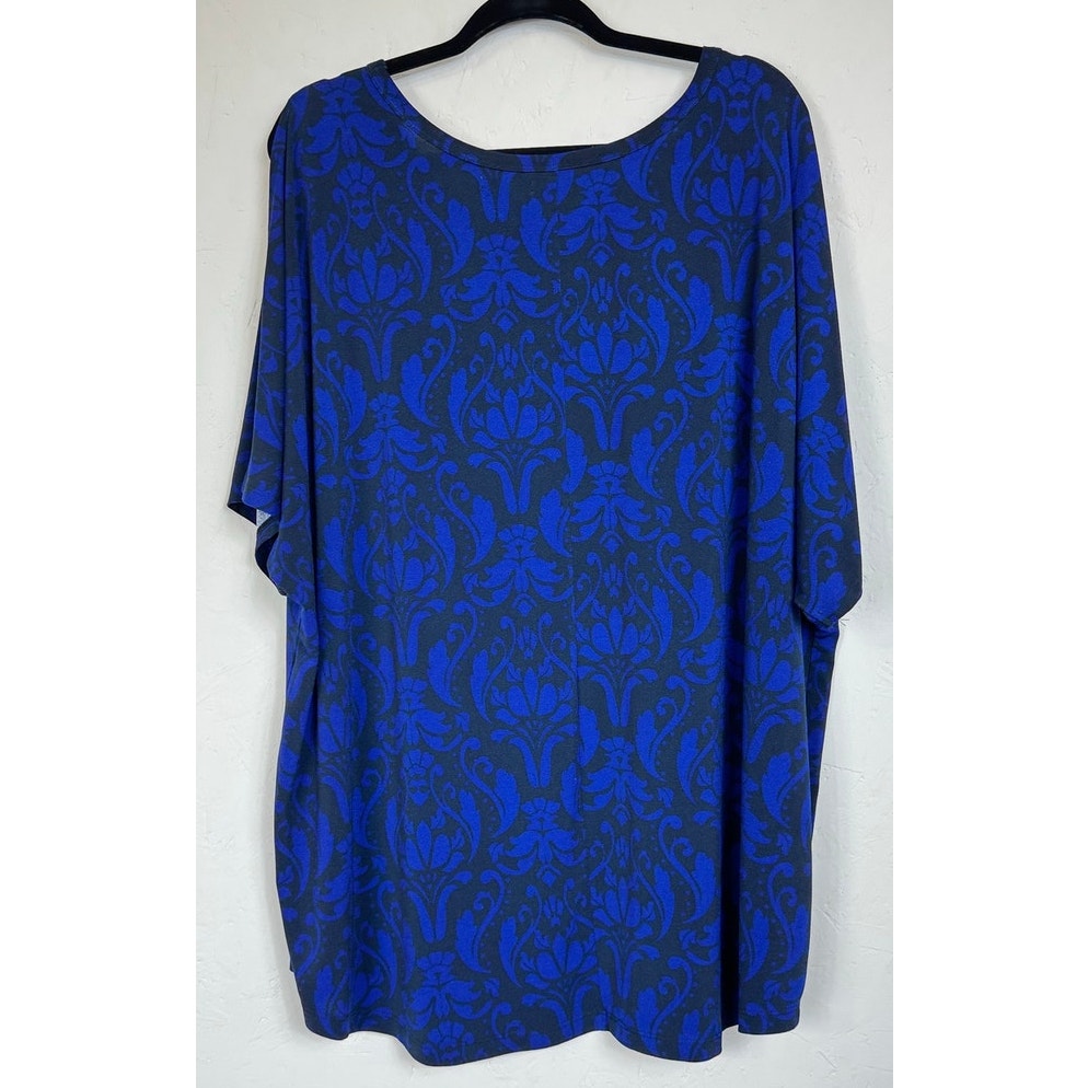 Croft & Barrow Blue Short Sleeve Blouse Women's 3X