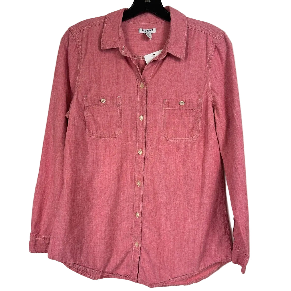 Old Navy Pink Long Sleeve Button Up Shirt Women's Medium