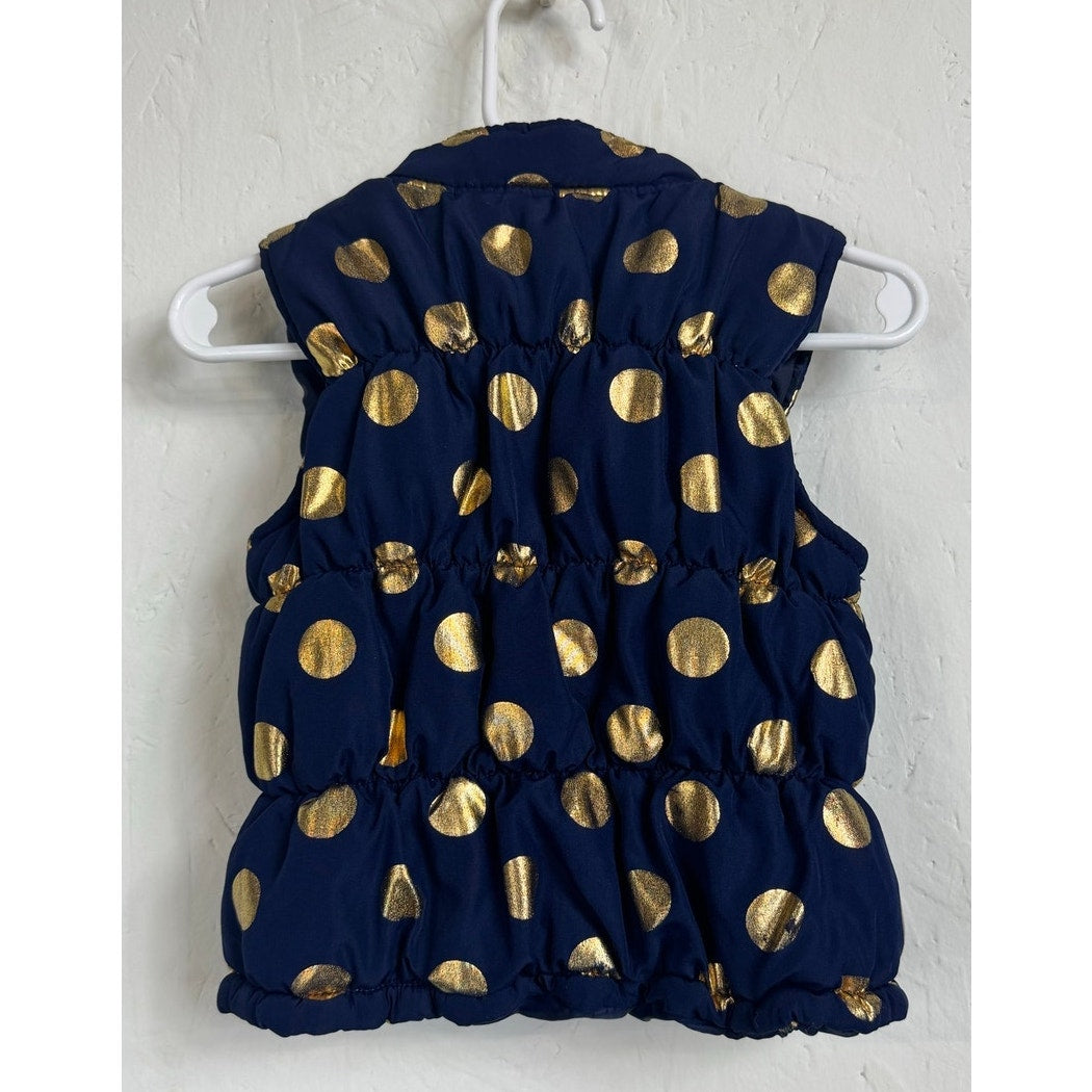 Healthtex Blue And Gold Sleeveless Puffer Vest Girl's Size 3t
