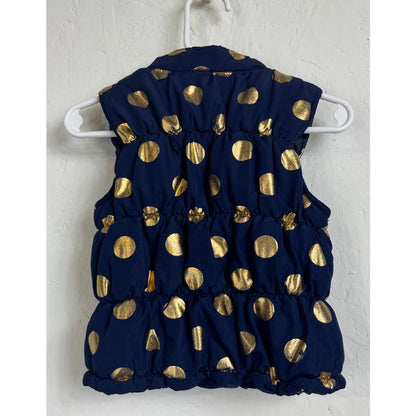Healthtex Blue And Gold Sleeveless Puffer Vest Girl's Size 3t