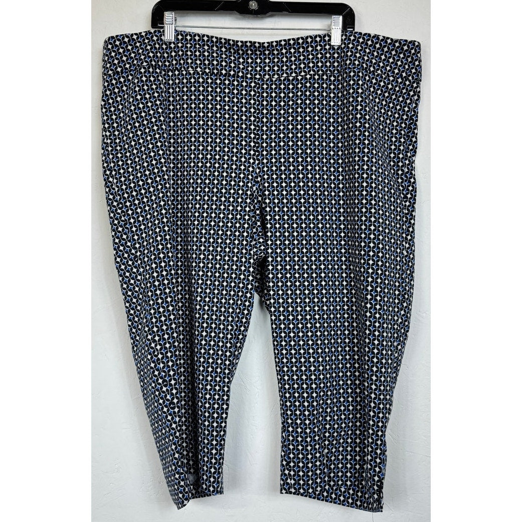 Molly Isadora Black & Blue Capri Pants Women's 28