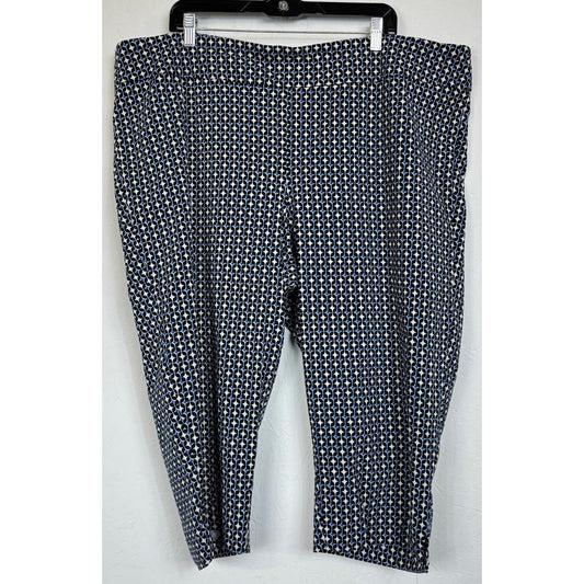 Molly Isadora Black & Blue Capri Pants Women's 28