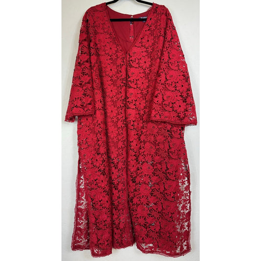 Romans Red Lace Kimono With Undershirt Women's 32W