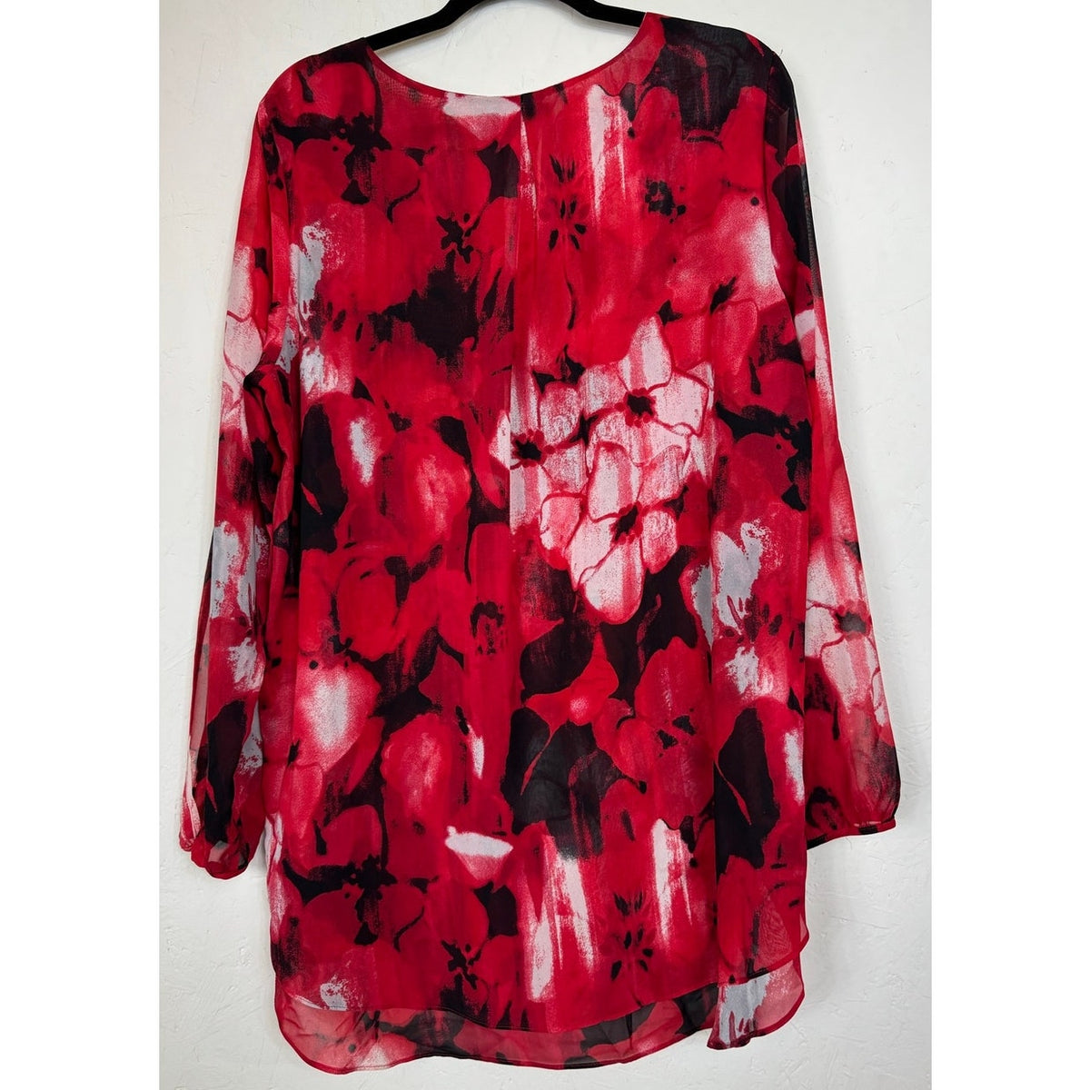 Investments Red Long Sleeve Blouse Women's Large