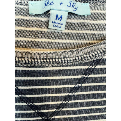 She + Sky Blue and White 3/4 sleeve Mini Dress Women's Size Medium