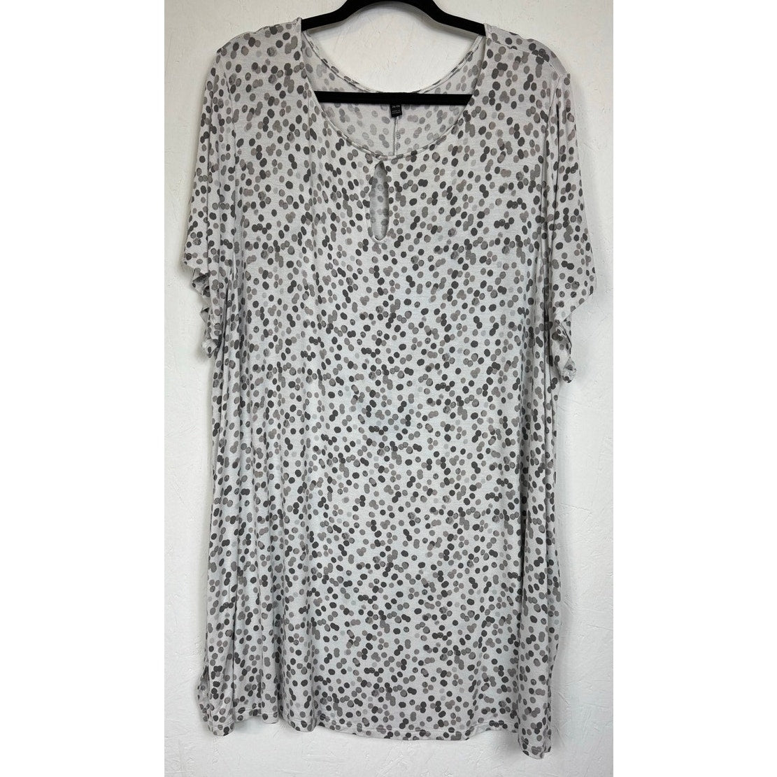 Lane Bryant White & Gray Short Sleeve Blouse Women's 26/28