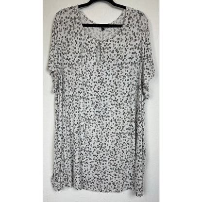 Lane Bryant White & Gray Short Sleeve Blouse Women's 26/28