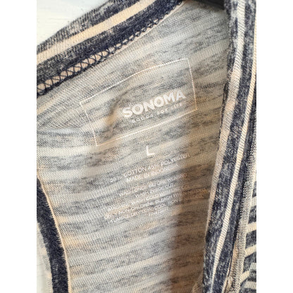 Sonoma Short Sleeve Striped Shirt Women's Size Large