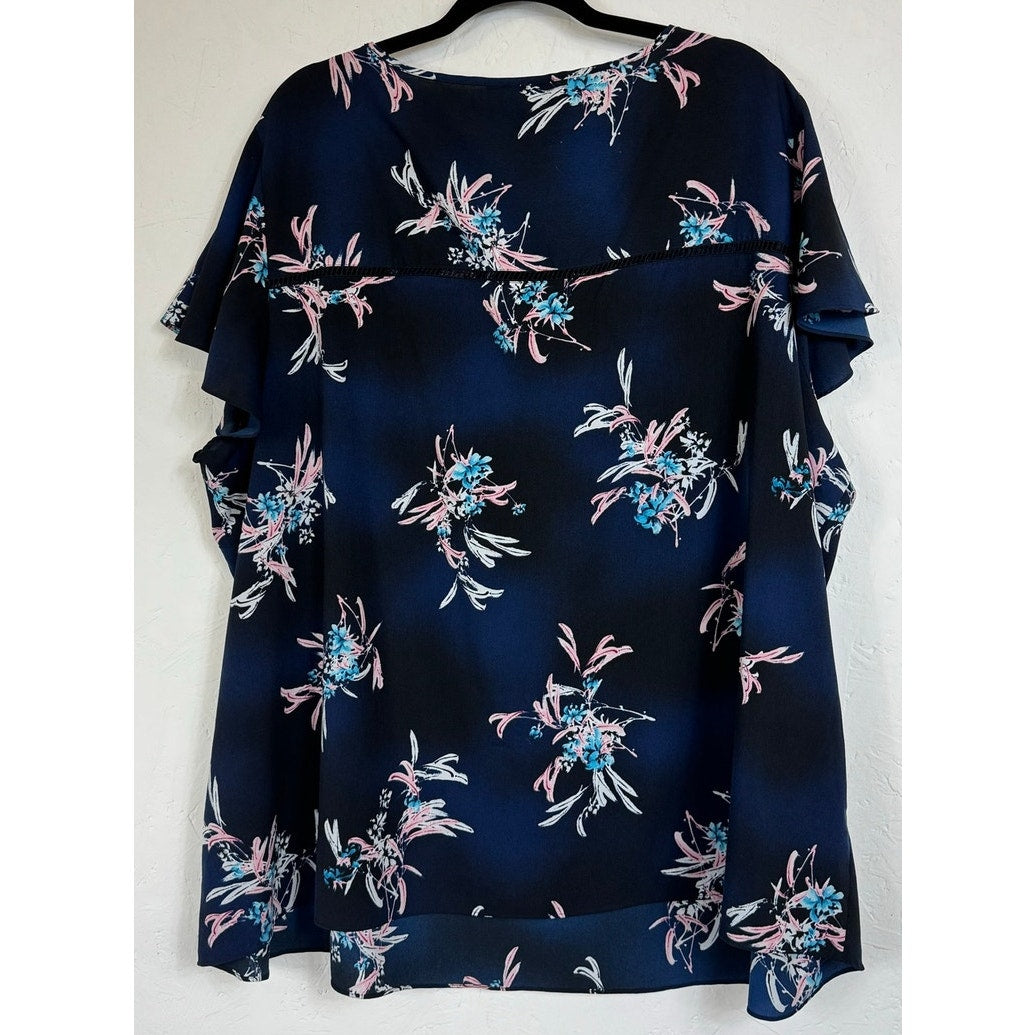 Lane Bryant Blue Short Sleeve Blouse Women's 28
