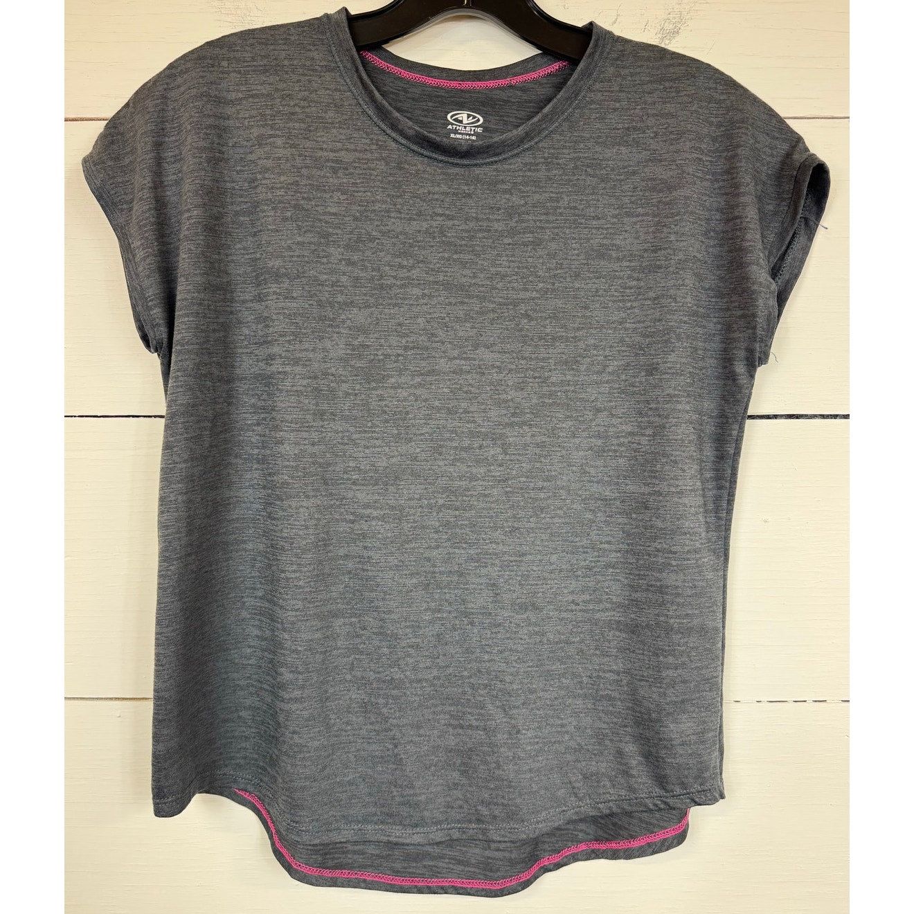 Athletic Works Gray Short Sleeve Top Girl's Size XL (14/16)