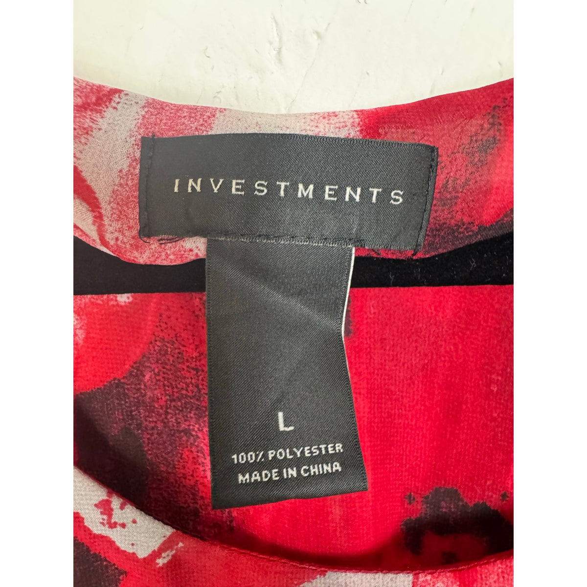Investments Red Long Sleeve Blouse Women's Large