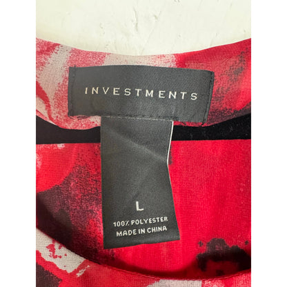Investments Red Long Sleeve Blouse Women's Large