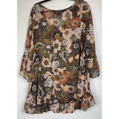 Arna York Collection Brown 3/4 Sleeve Blouse Women's 26/28W