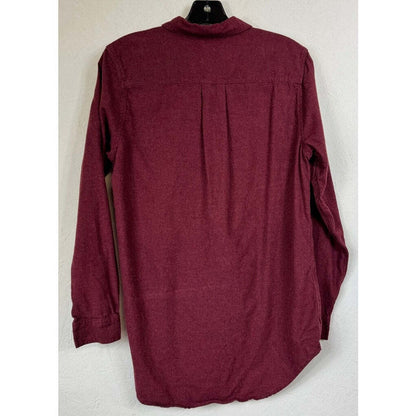 Eddie Bauer Red Long Sleeve Button Up Blouse Women's Medium