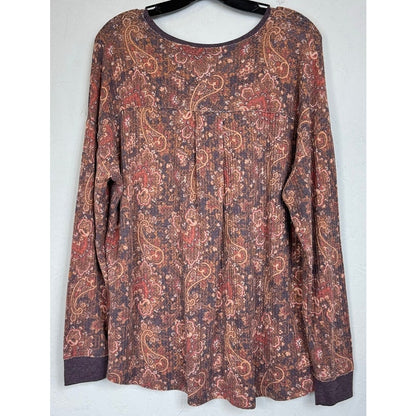 Cato Brown Long Sleeve Blouse Women's Large