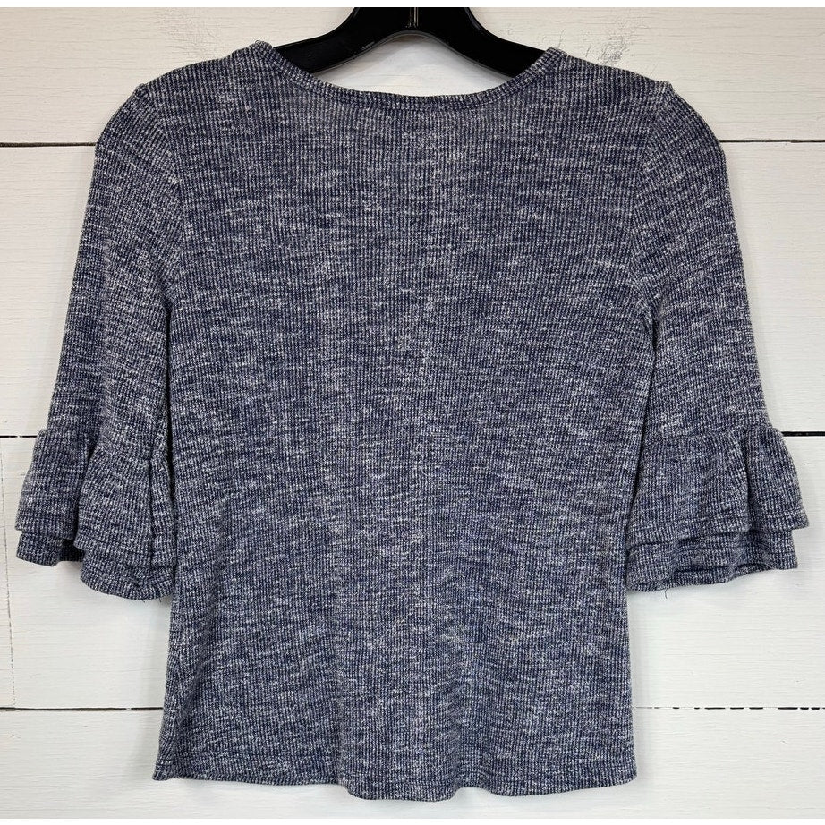 Self Esteem Blue 3/4 Sleeve Knit Blouse Girl's Size Large