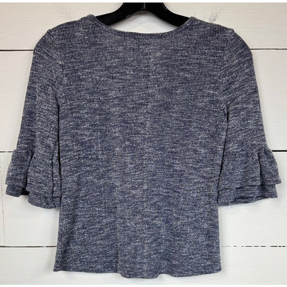 Self Esteem Blue 3/4 Sleeve Knit Blouse Girl's Size Large