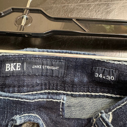 Bke Blue Straight Leg Jeans Men's 36x30