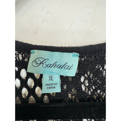 Kahalai Black Tunic Blouse Women's Extra Large
