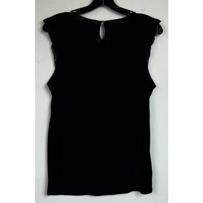 Elle Black Sleeveless Blouse Women's Large