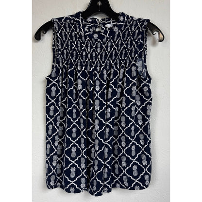 Crown & Ivy Blue Sleeveless Blouse Women's Size Small