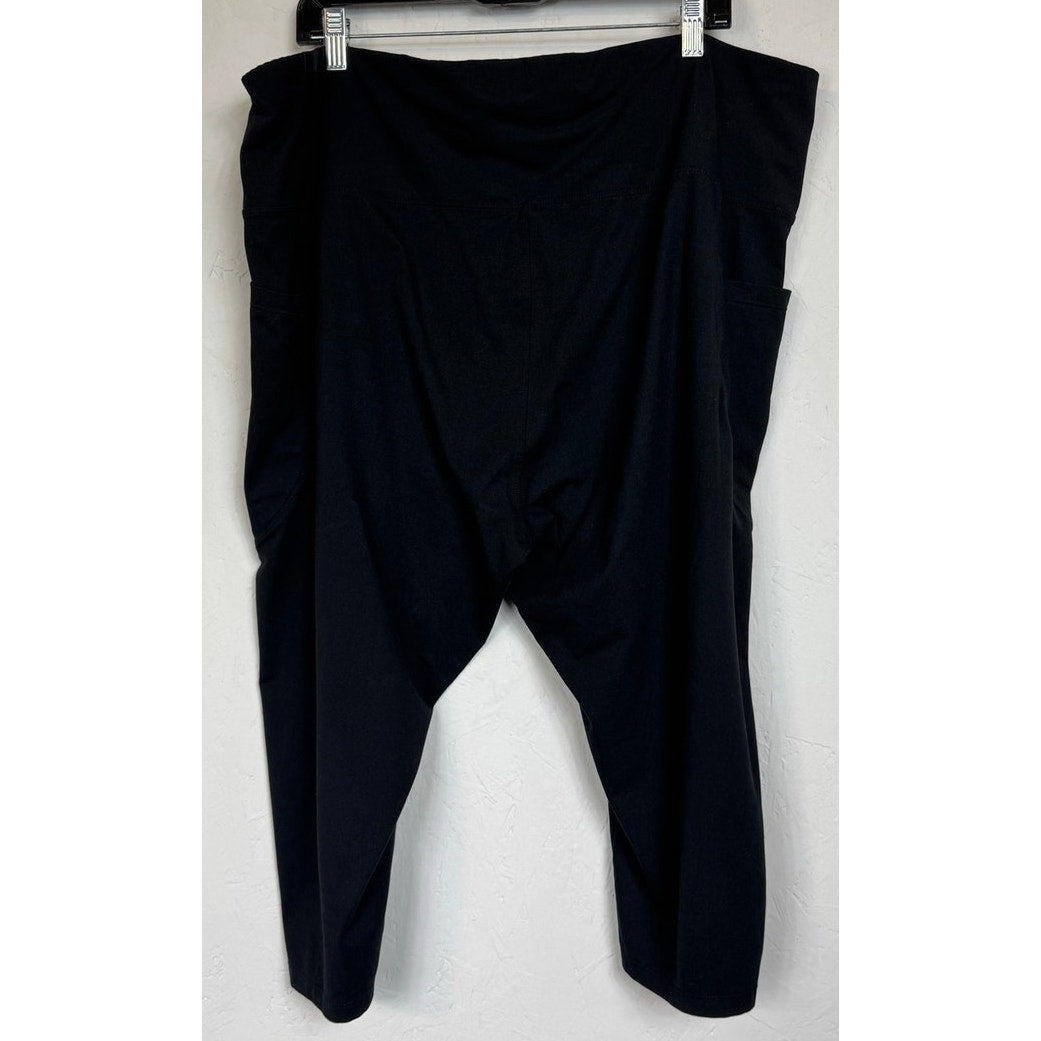 Black Active Capri Leggings Women's 4XL