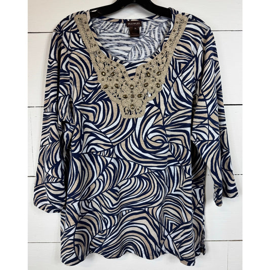 Multiples 3/4 Sleeve Blouse Women's Size XL
