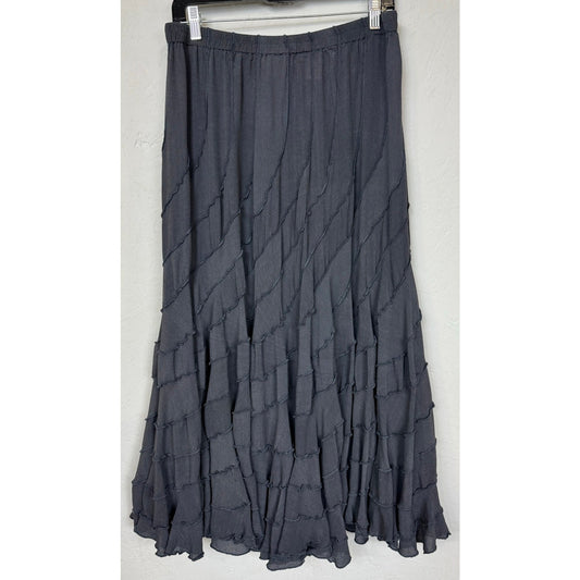 Coldwater Creek Gray Maxi Skirt Women's Petite Medium