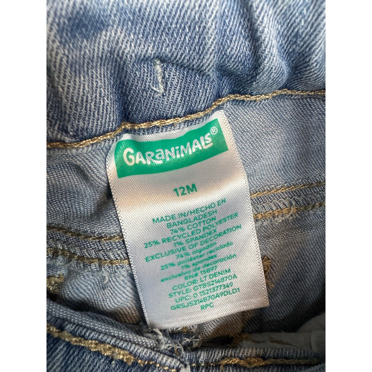 Garanimals Denim Shorts Boy's Size 12 Months