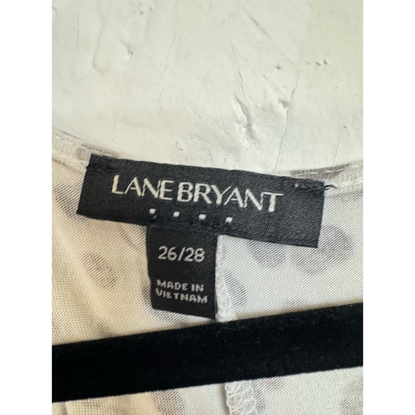 Lane Bryant White & Gray Short Sleeve Blouse Women's 26/28