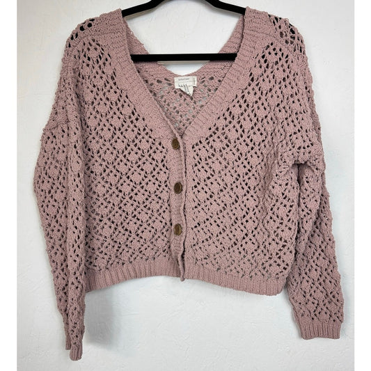 Nicole Miller Atelier Pink Long Sleeve Cardigan Women's Size XL