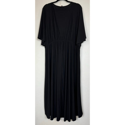 East Adeline Black Short Sleeve Maxi Dress Women's 5X