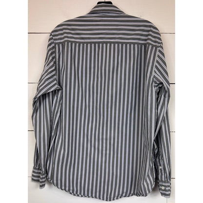 Aeropostale Gray Striped Button Up Shirt Men's Size Medium