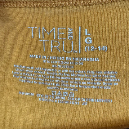 Time and Tru Yellow Long Sleeve Blouse Women's Size Large