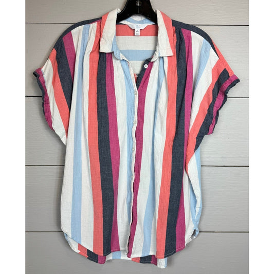 Time and Tru Short Sleeve Blouse Women's Size Small