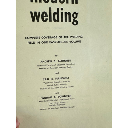 Modern Welding: Complete Coverage of Welding Field by Althouse (Hardcover)
