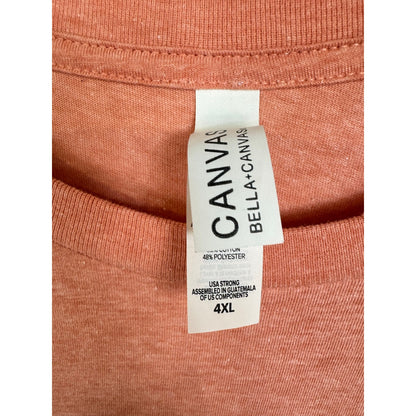 Canvas Orange Short Sleeve T-shirt Women's 4XL