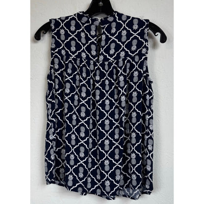 Crown & Ivy Blue Sleeveless Blouse Women's Size Small