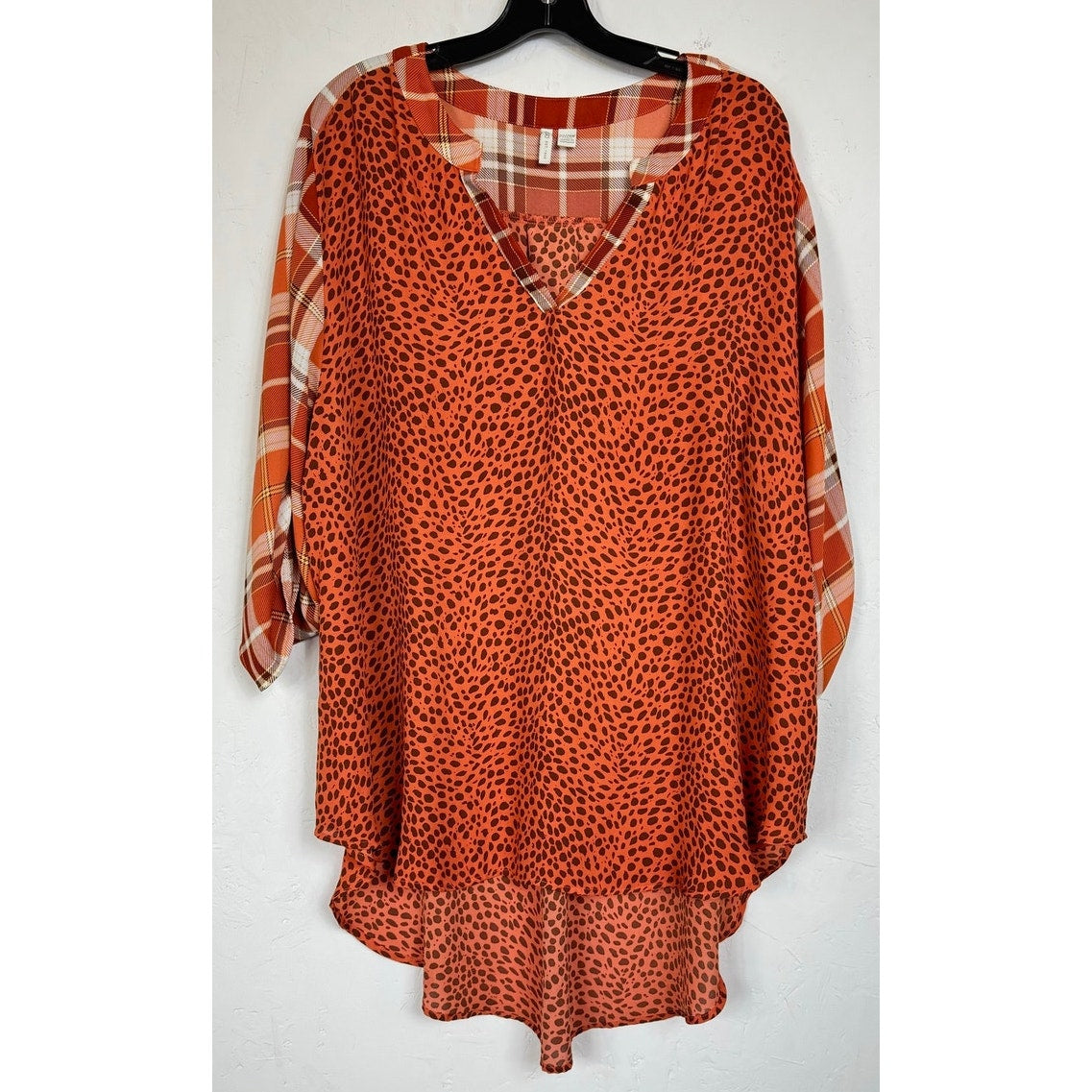 Cato Orange Long Sleeve Blouse Women's 22/24W