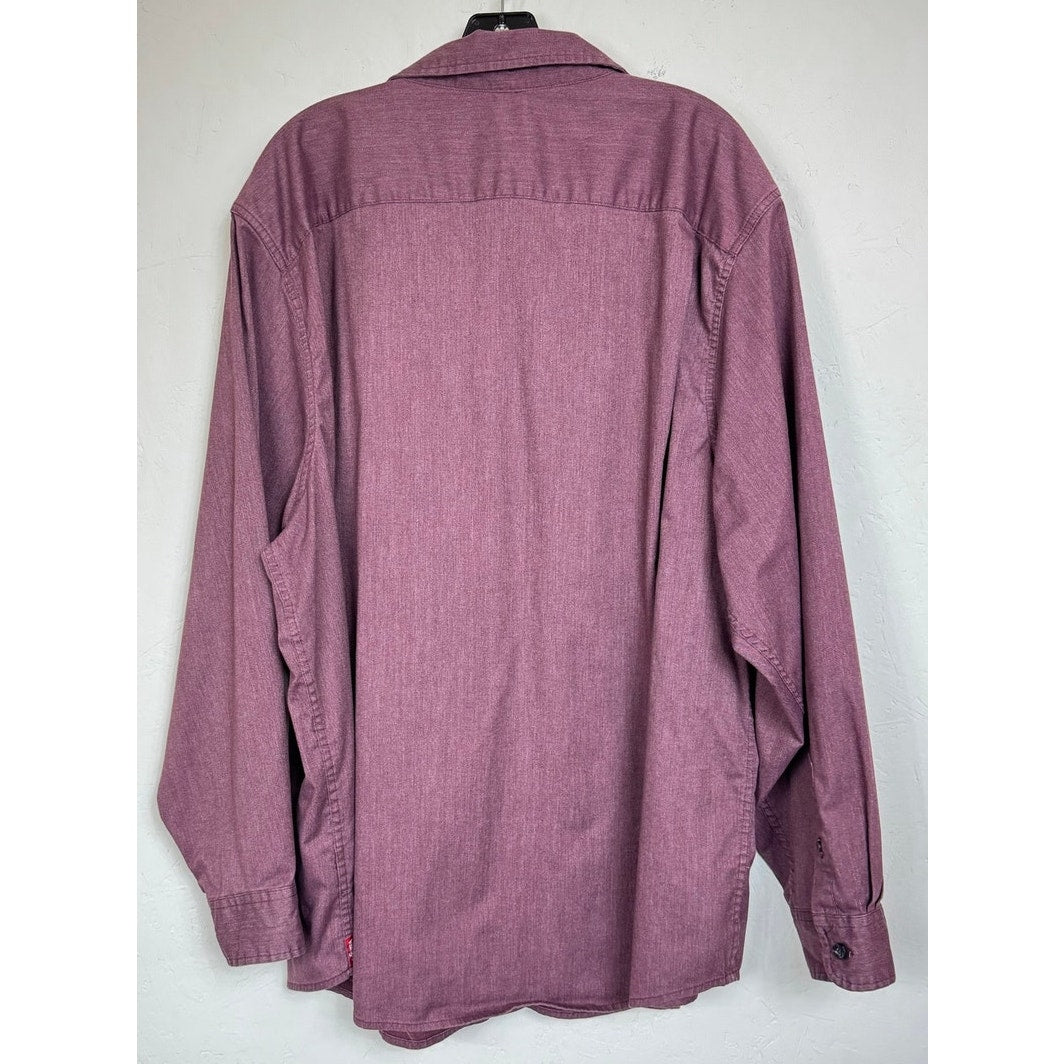 Wrangler Purple Long Sleeve Button Up Shirt Men's 3XL