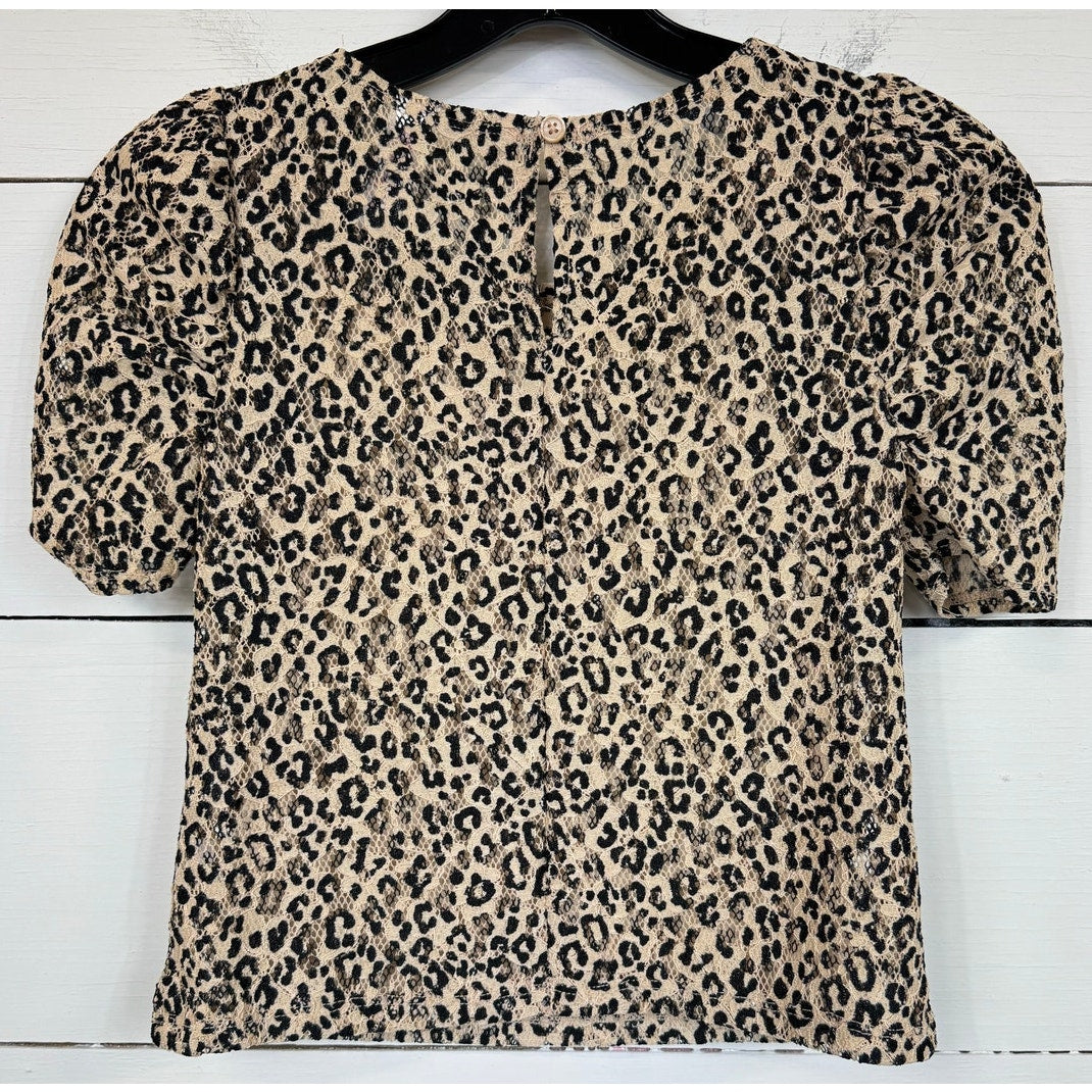 Justice Animal Print Blouse Girl's Size 8