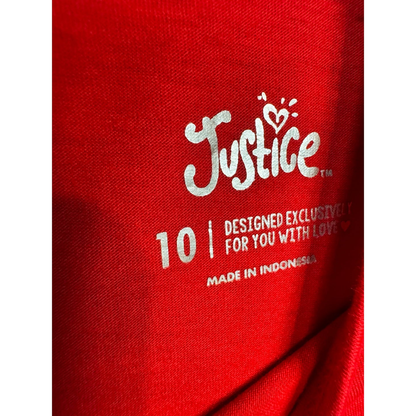 Justice Long Sleeve T-Shirt Girl's Size 10