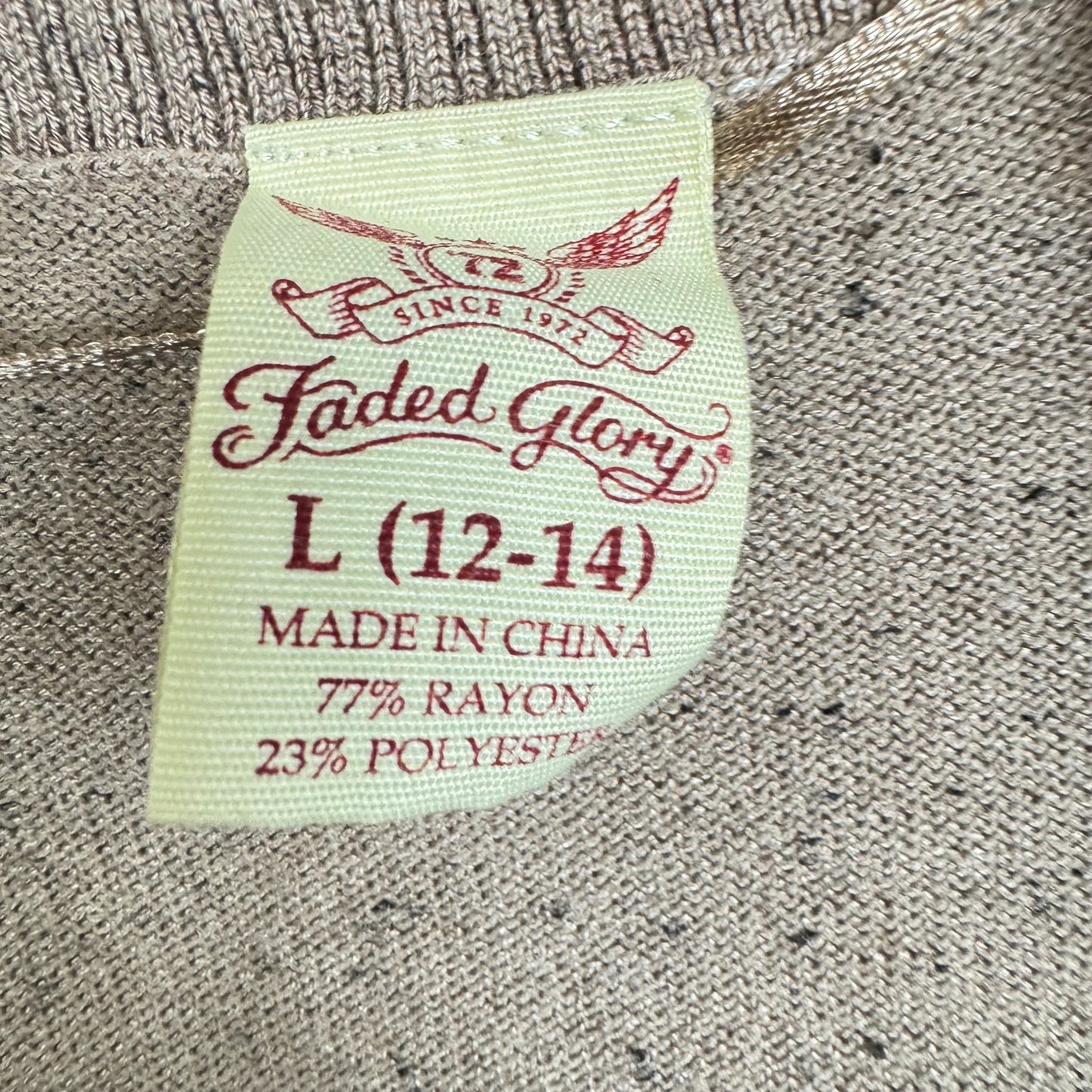 Faded Glory Beige Long Sleeve Cardigan Women's Size Large
