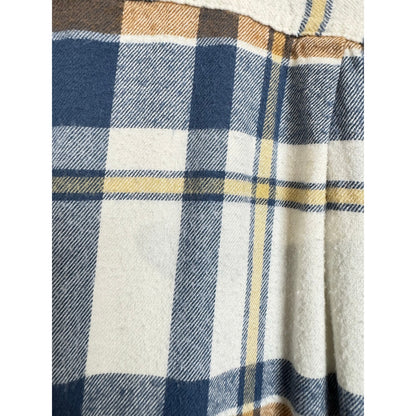 George White Plaid Long Sleeve Button Up Shirt Men's 3XL Tall