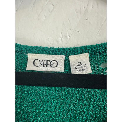 Cato Green Sweater Long Sleeve Blouse Women's Size XL