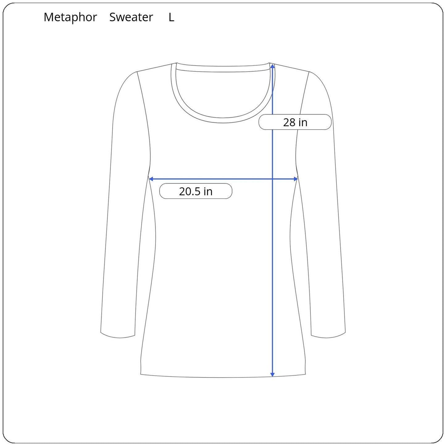 Metaphor Long Sleeve Sweater Women Size Large