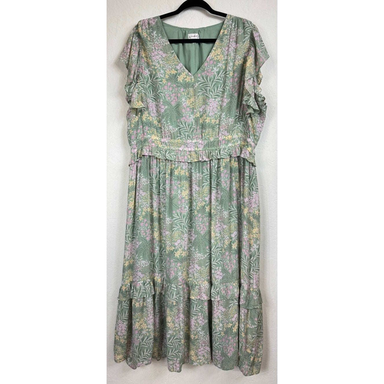 Wonderly Green Maxi Dress Women's Size XXL