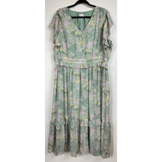 Wonderly Green Maxi Dress Women's Size XXL
