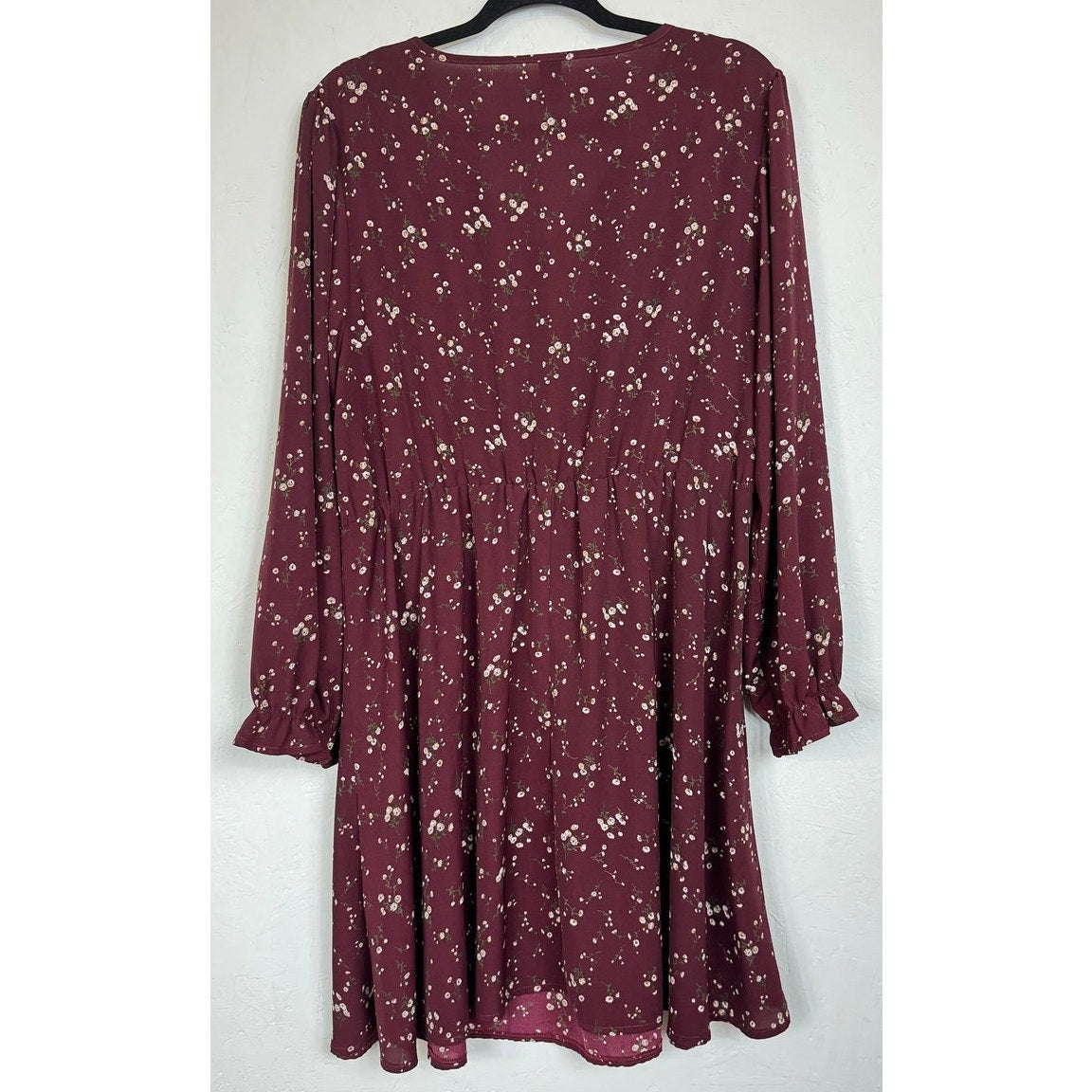 Shein Curve Red Long Sleeve Knee-length Dress Women's 2XL