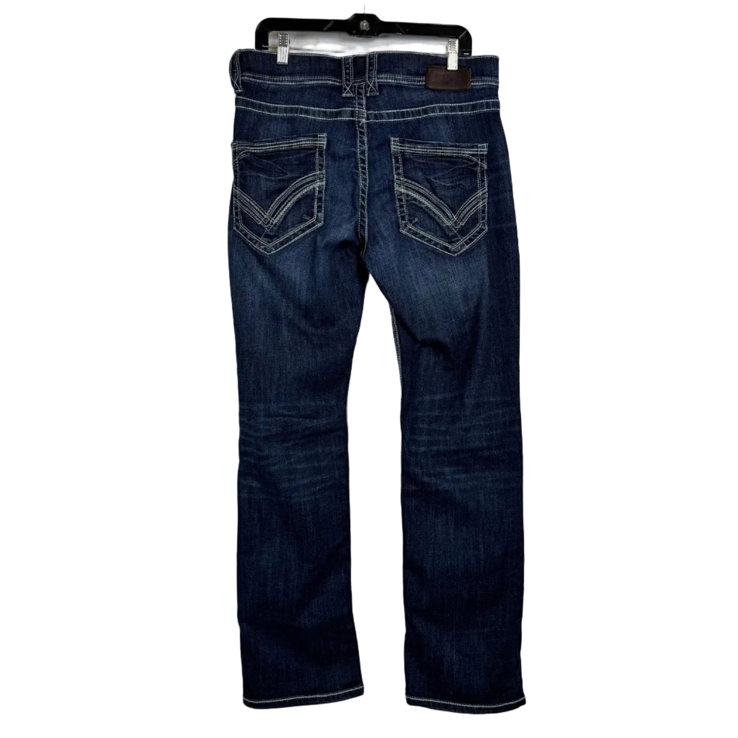 Buckle Black Blue Straight Leg Jeans Men's 34R